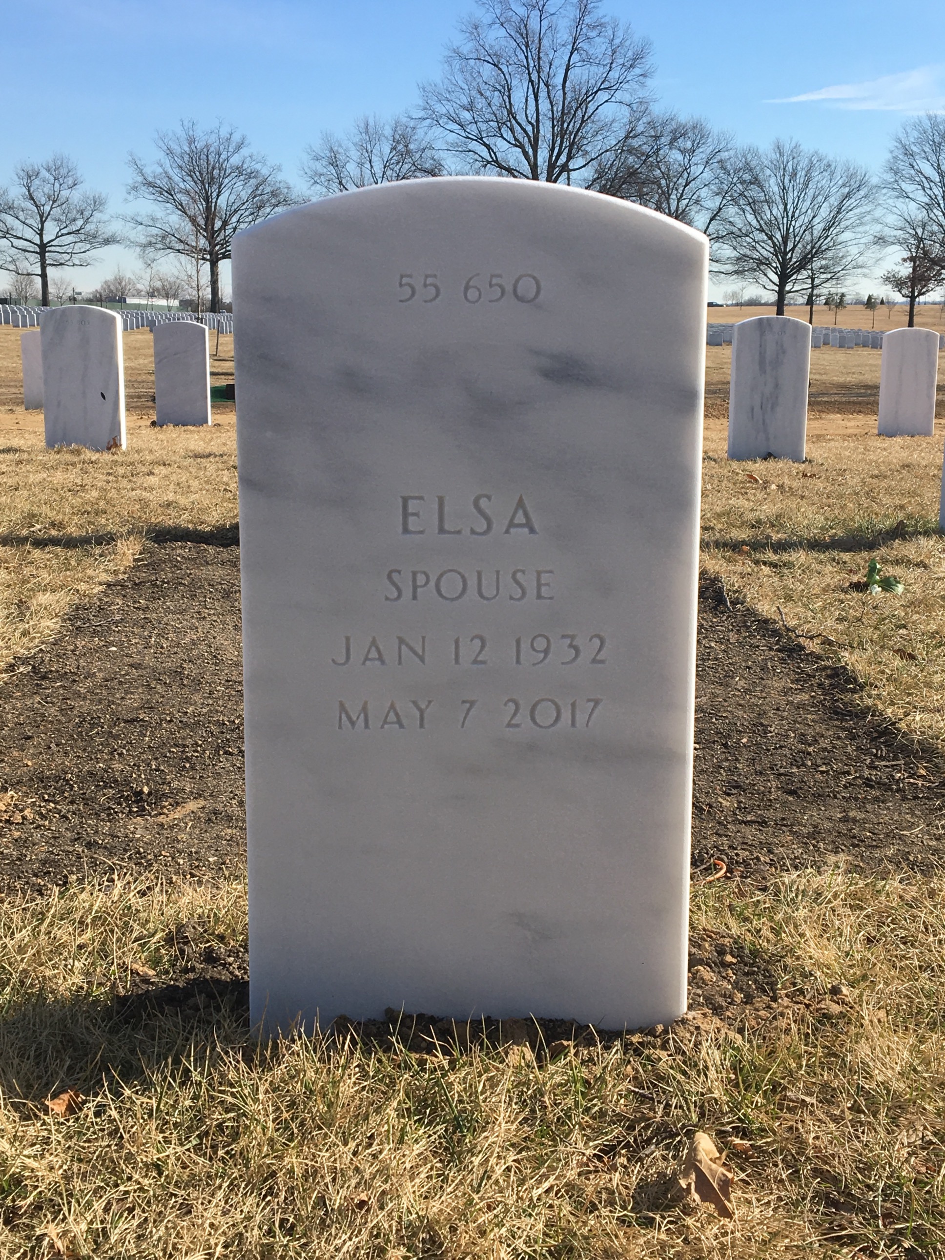 Back of headstone — Edgar Pillow