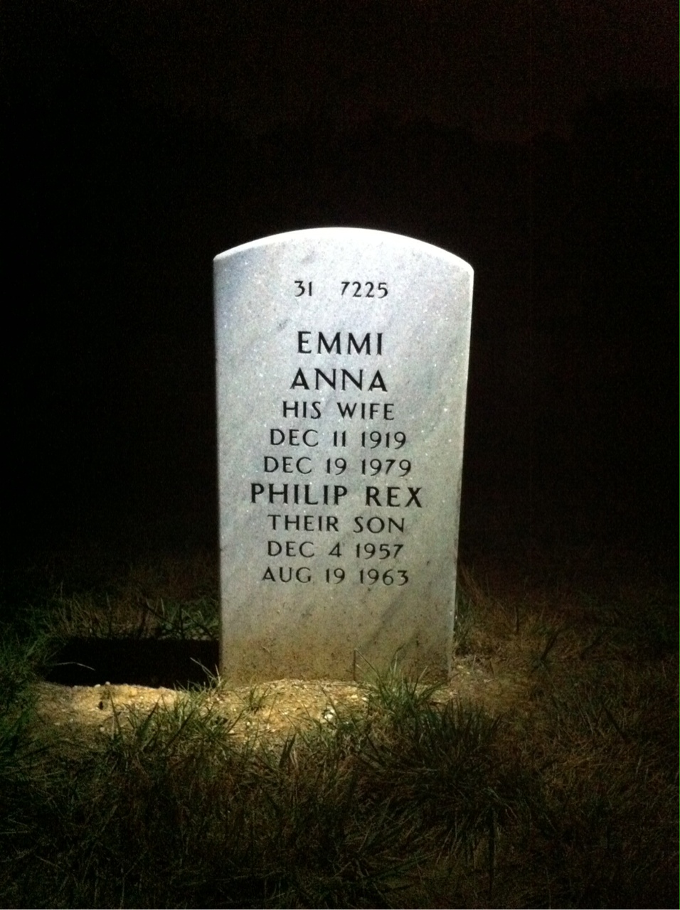 Back of headstone — Philip Scheiman