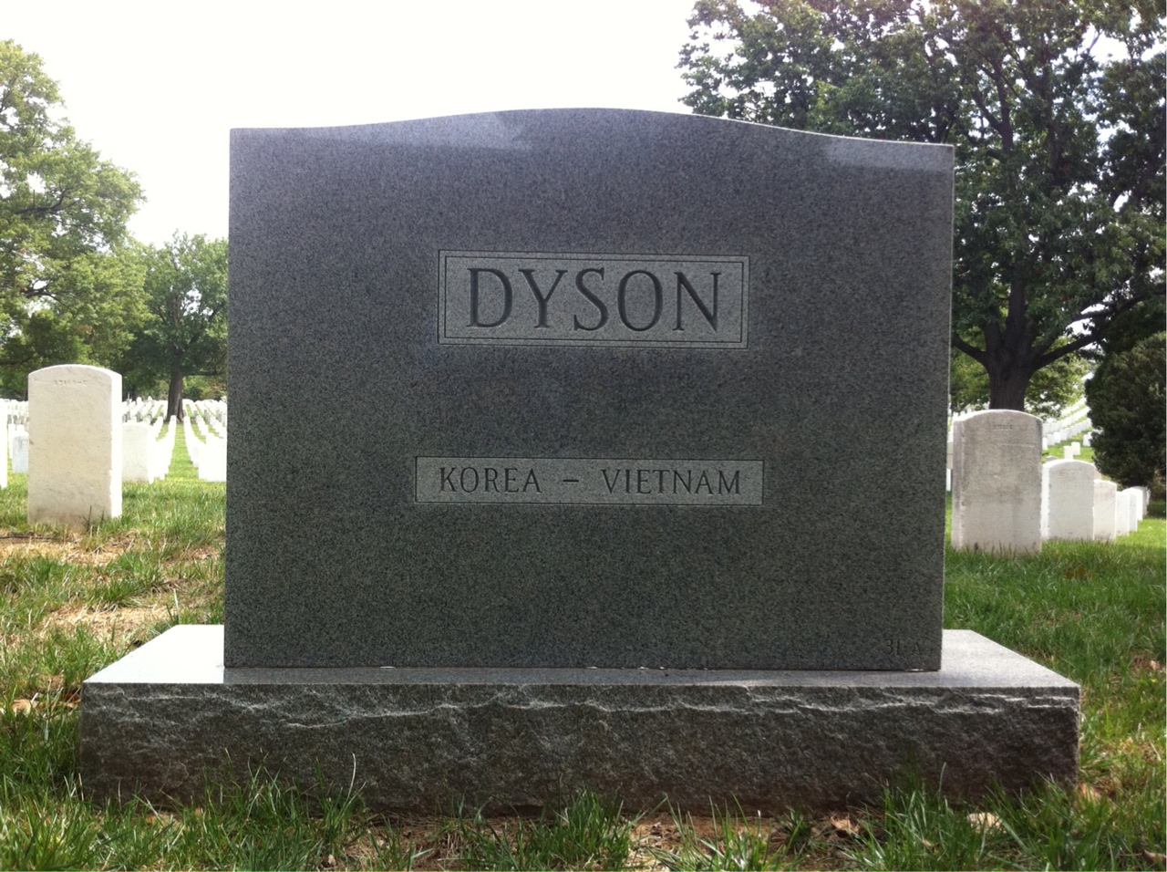Back of headstone — William Dyson