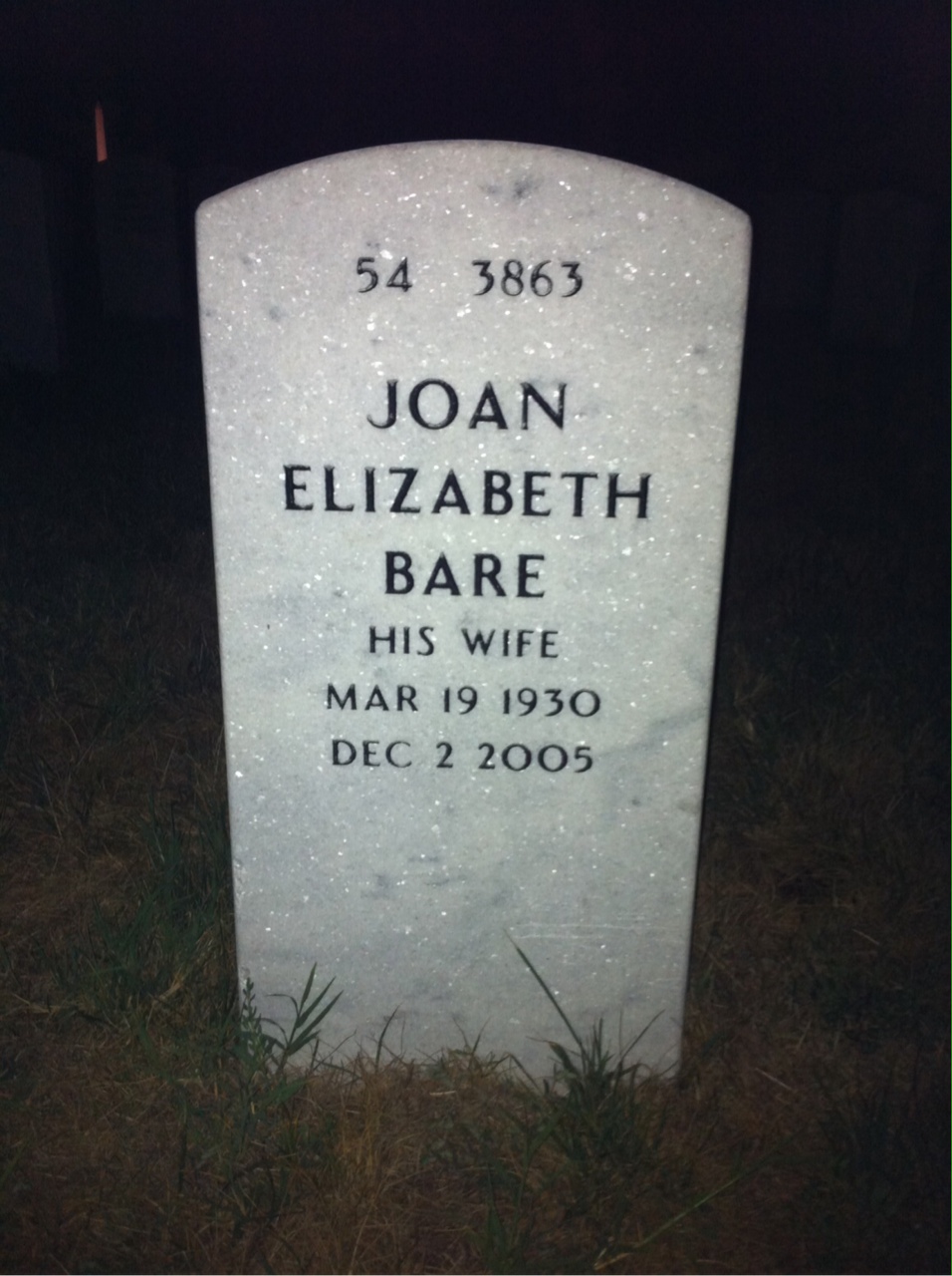 Back of headstone — Gerald Macky