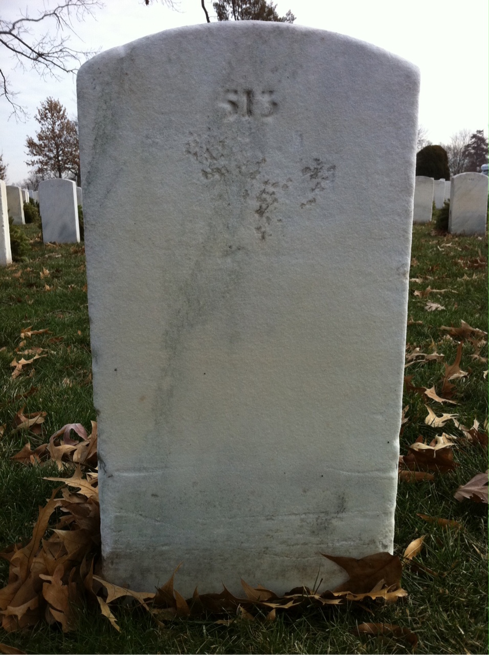 Back of headstone — Ronald Morrow