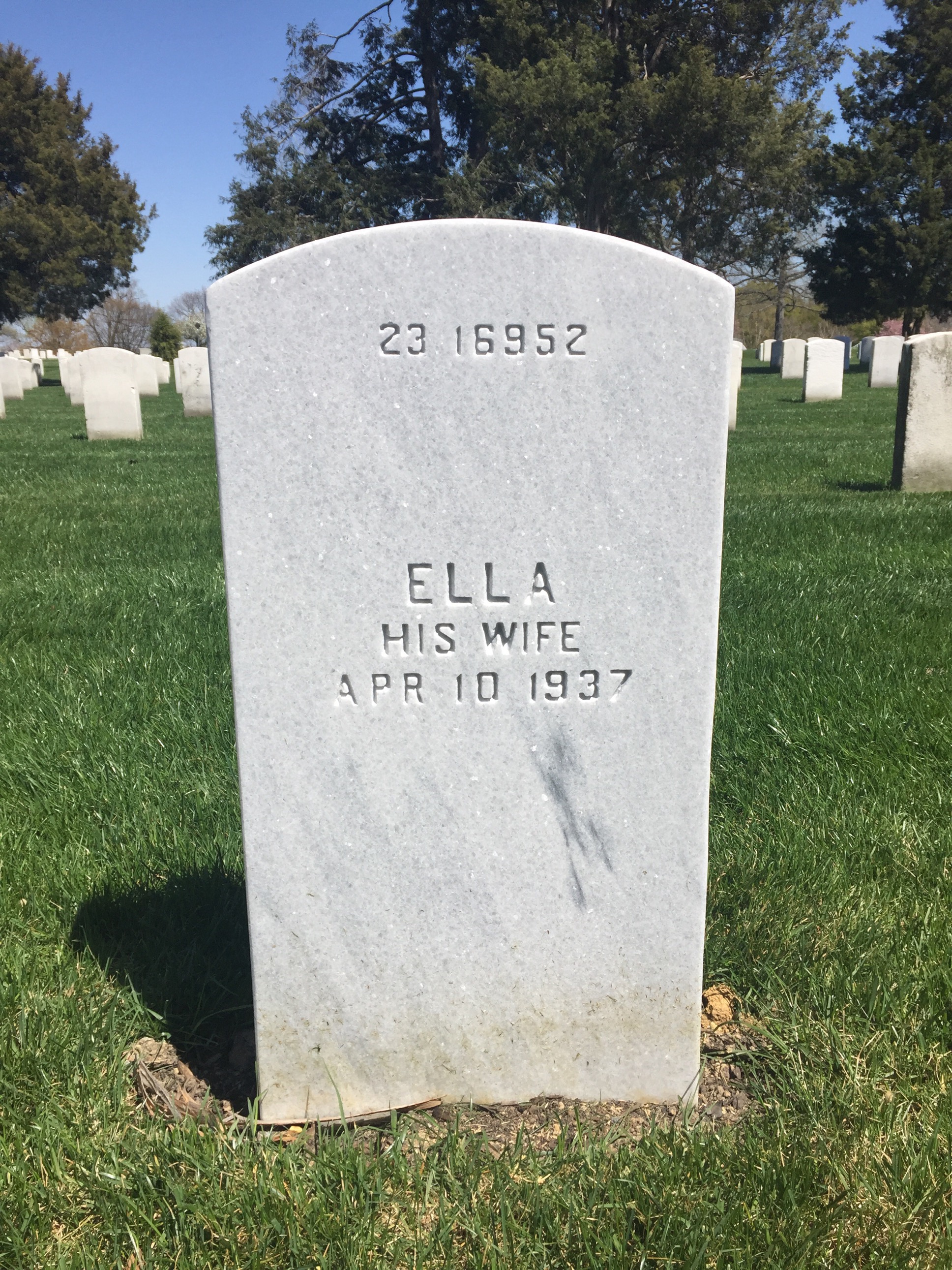 Back of headstone — Matthew Anderson