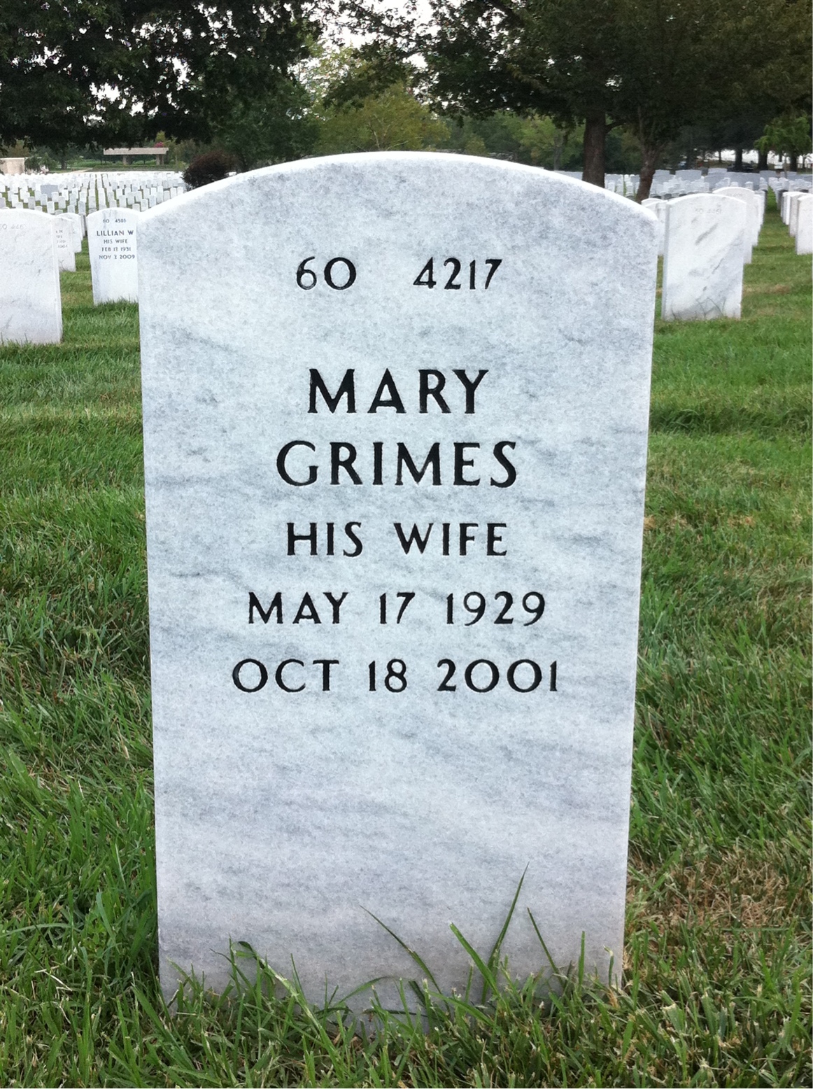 Back of headstone — Harry Rahn