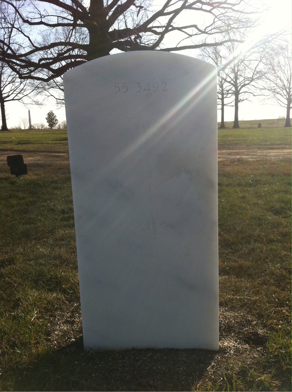 Back of headstone — David Andre