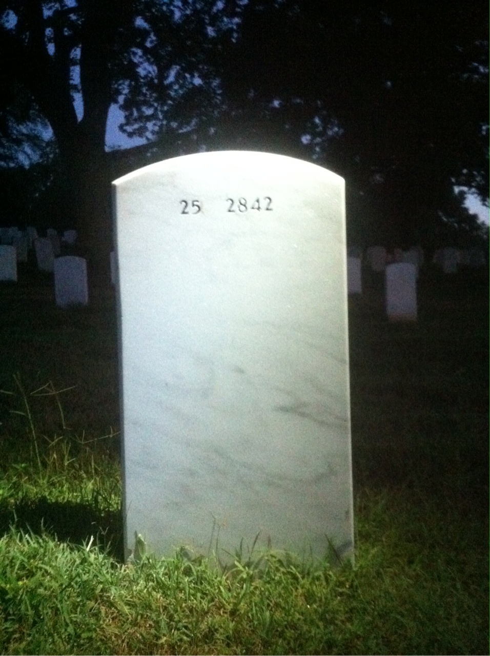 Back of headstone — Thomas Queen
