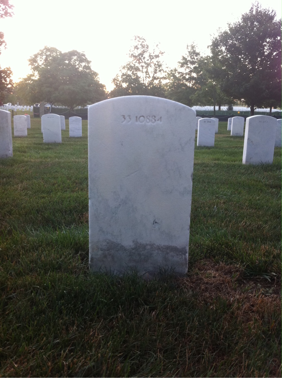 Back of headstone — Robert Adams