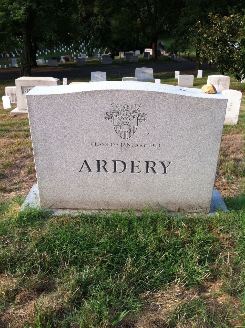 Back of headstone — Edward Ardery