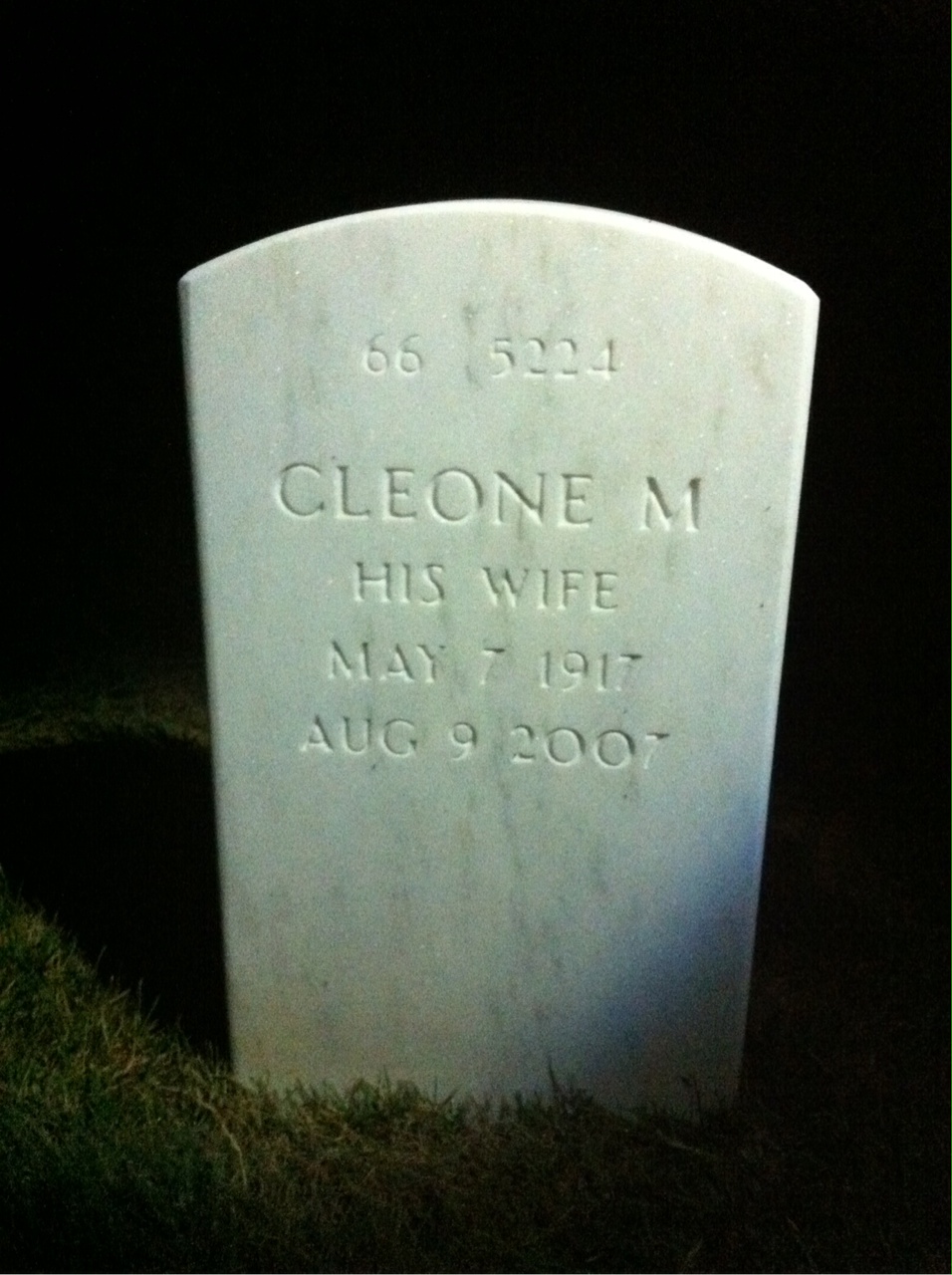 Back of headstone — Frederic Watson