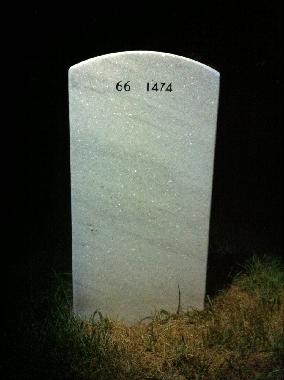 Back of headstone — John Roberts
