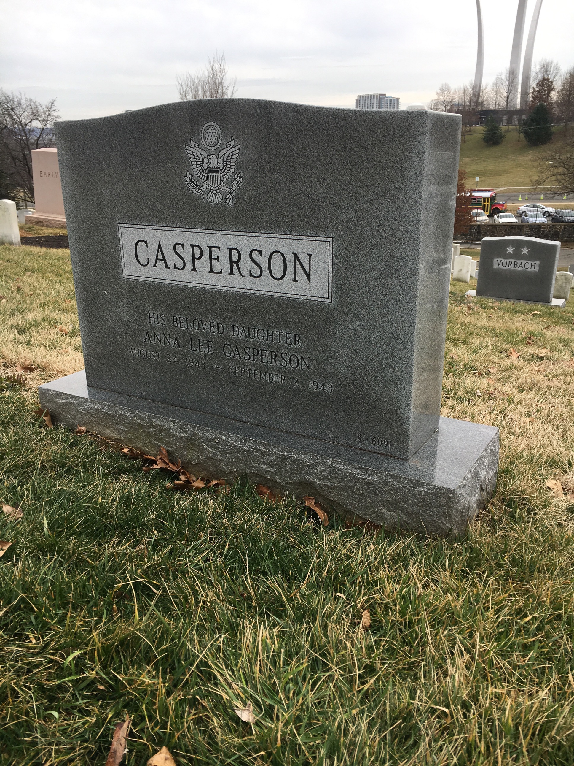 Back of headstone — Peter Casperson