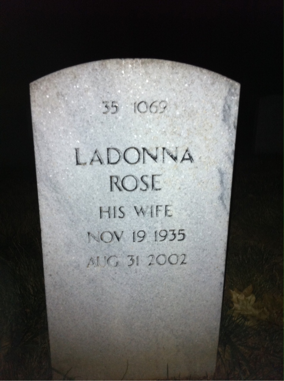 Back of headstone — Donald Aungst