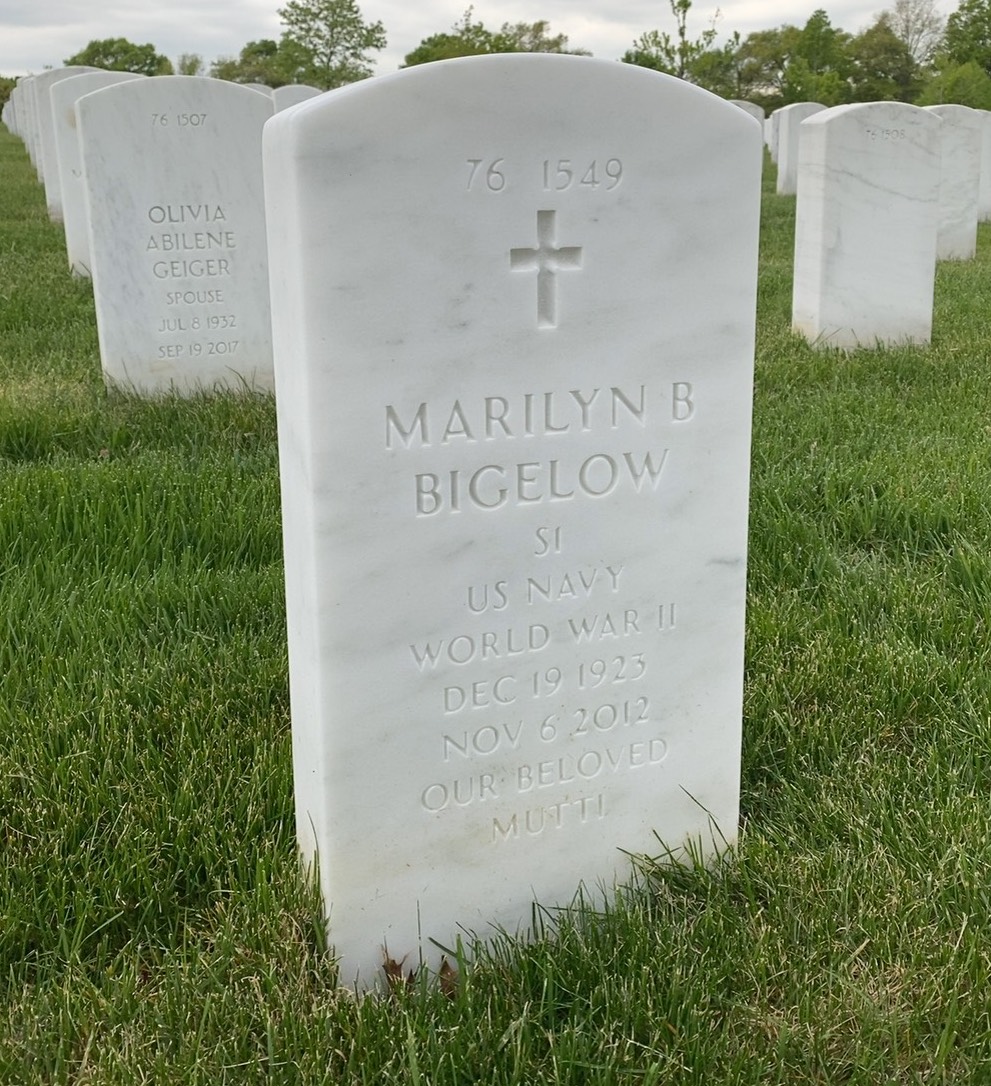 Back of headstone — K Bigelow
