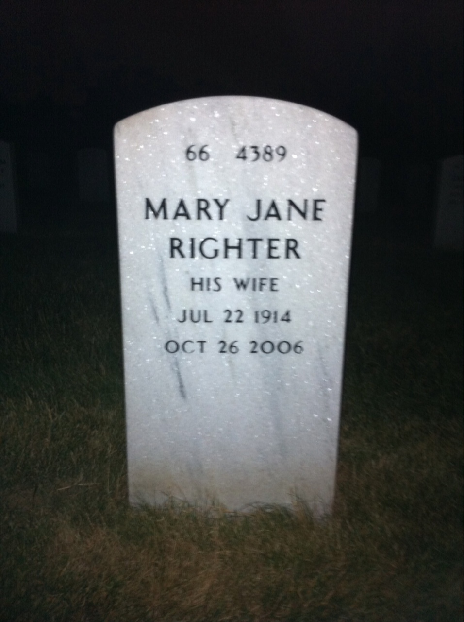 Back of headstone — Henry Marsden