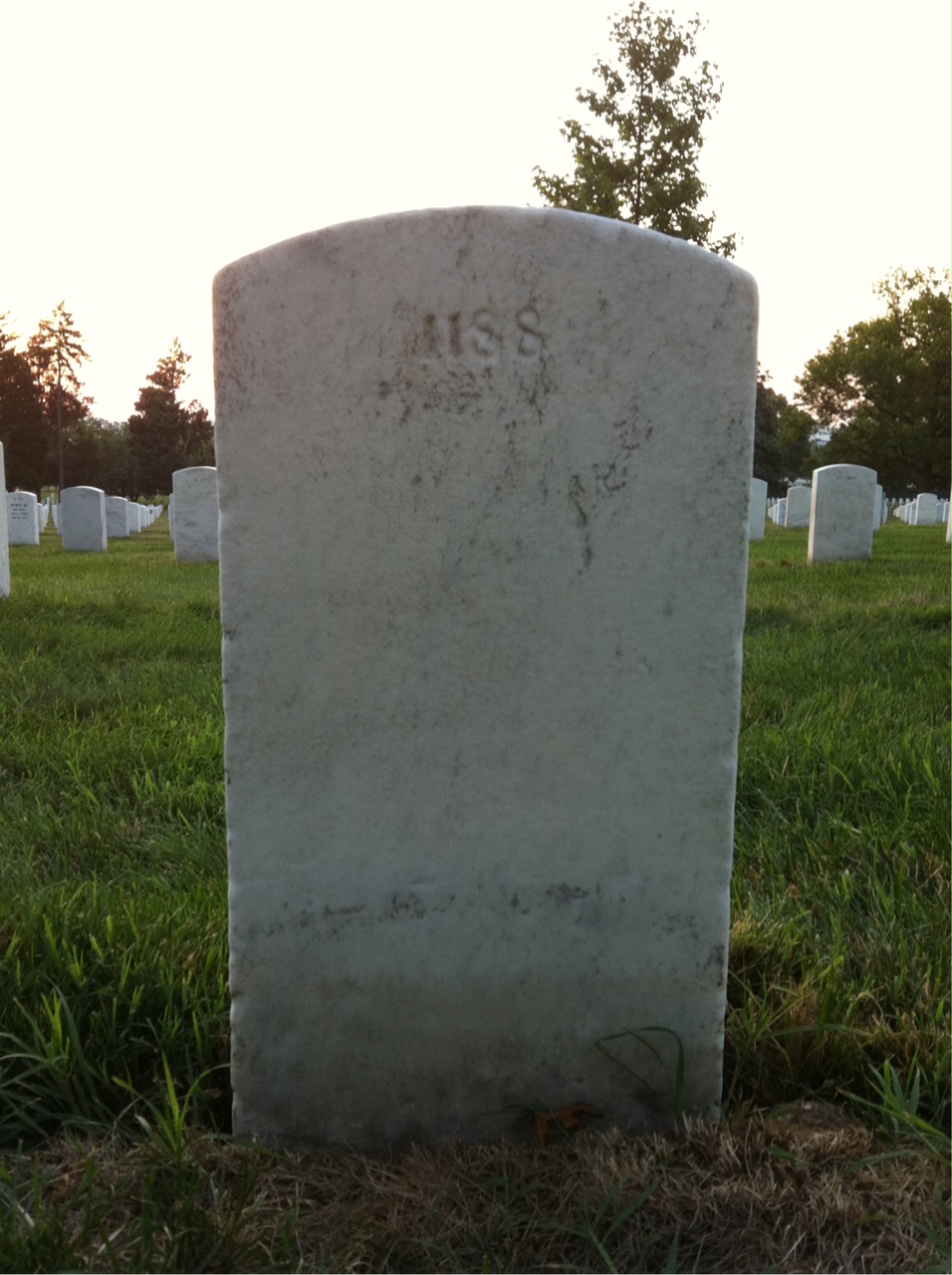 Back of headstone — Evan Alex