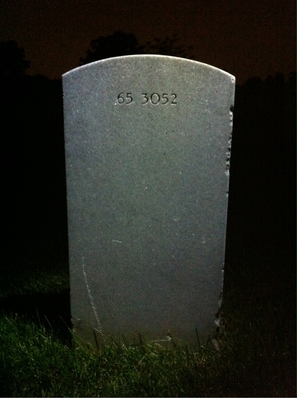 Back of headstone — Marshall Atkins