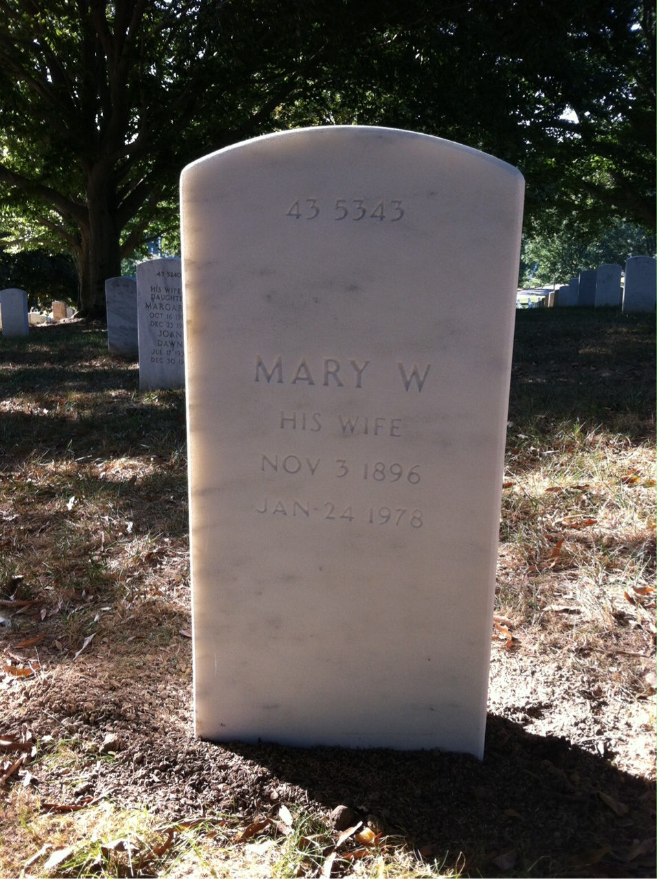 Back of headstone — Mary Mcintosh