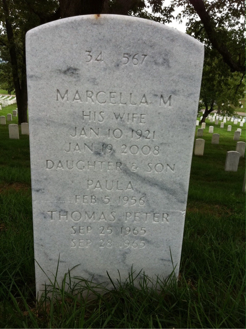 Back of headstone — Harold Uffelman