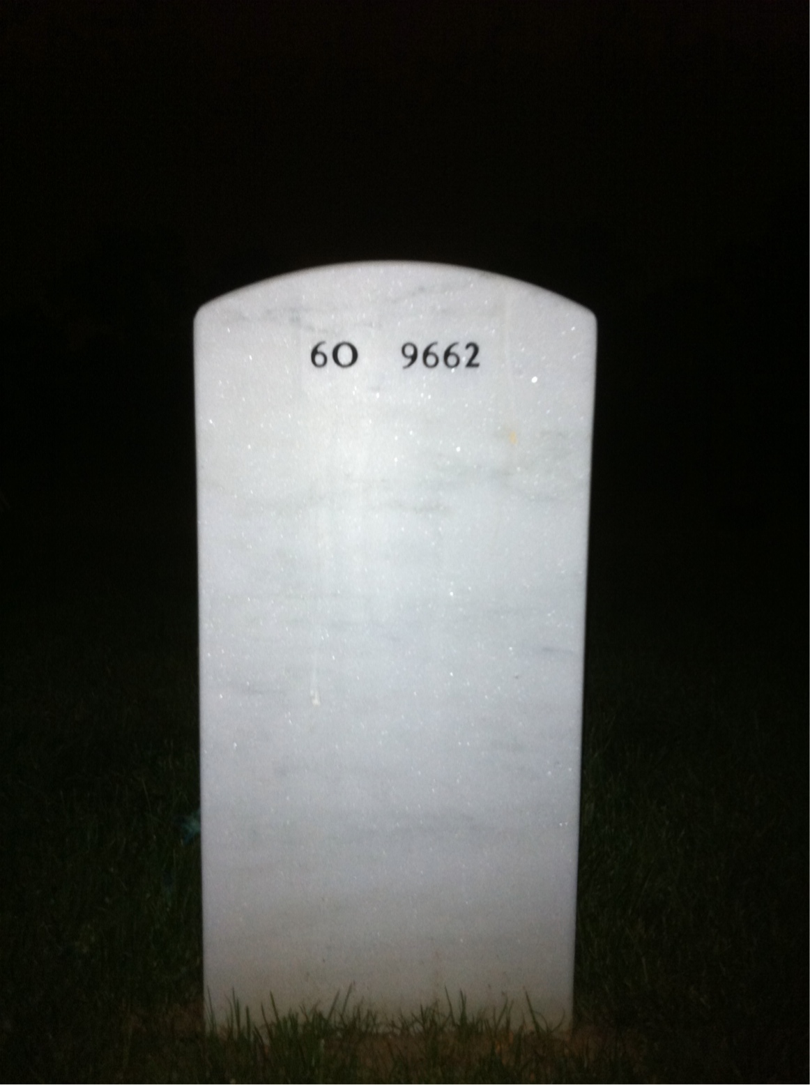 Back of headstone — David Paul Senft