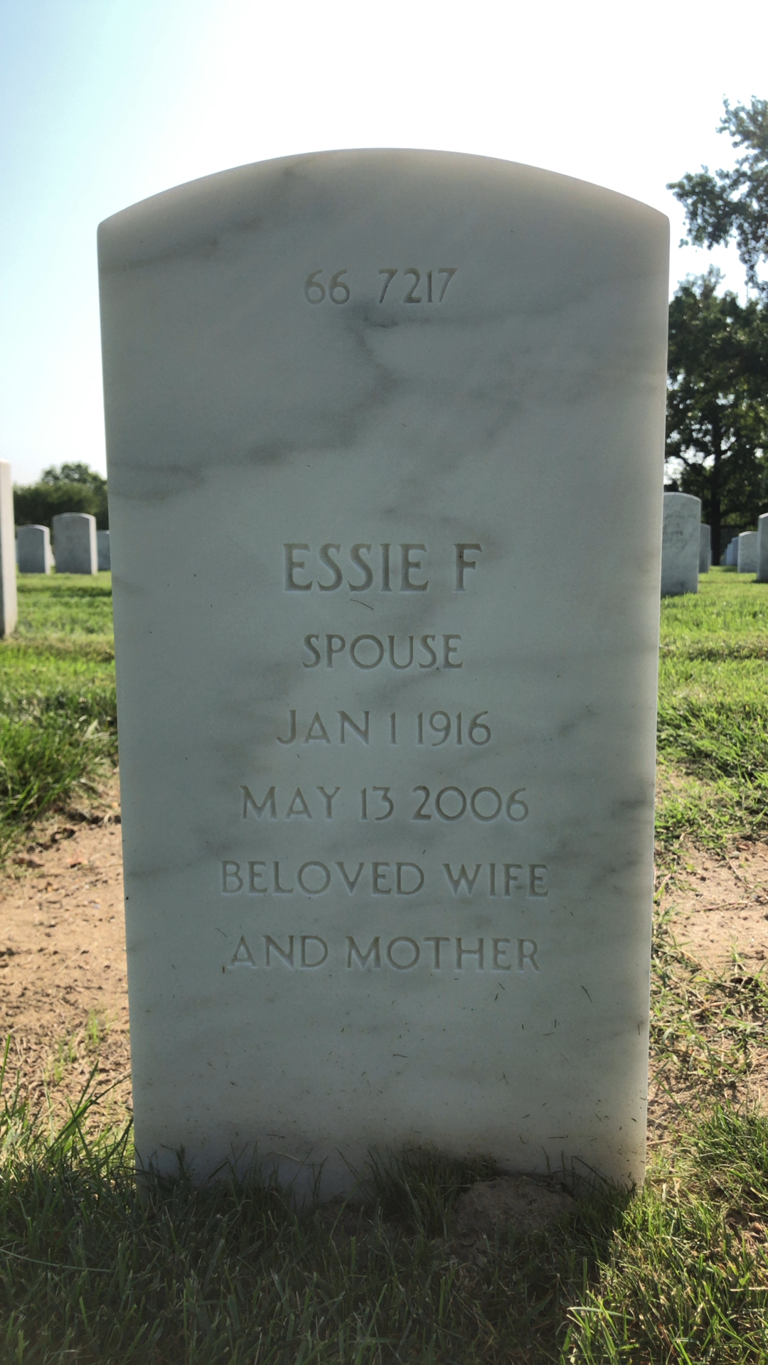 Back of headstone — Forest Tarry