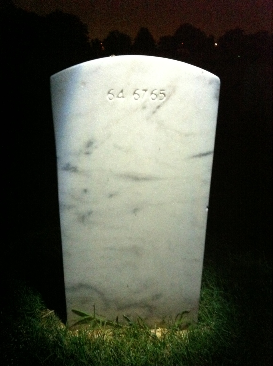 Back of headstone — William P Haley