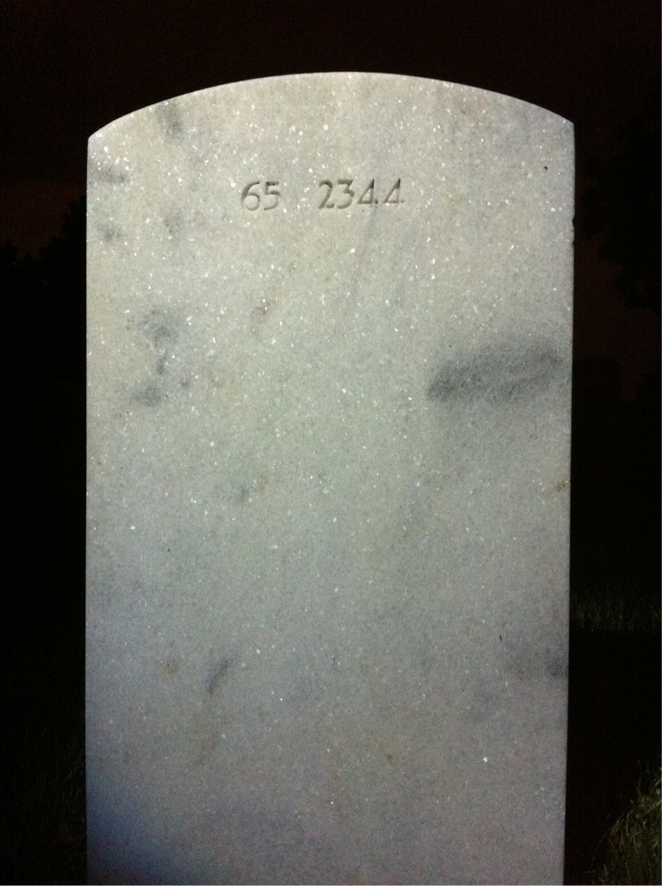 Back of headstone — Paul Mobley