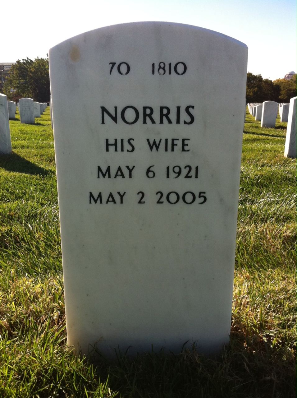 Back of headstone — Jesse Quinerly