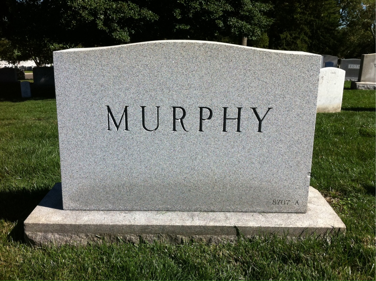 Back of headstone — Iva Murphy