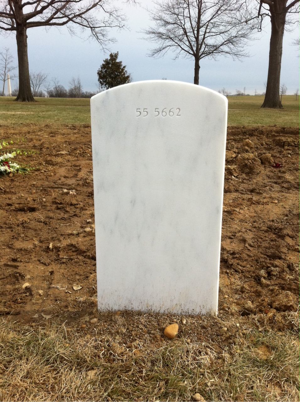 Back of headstone — Mitchell Mills