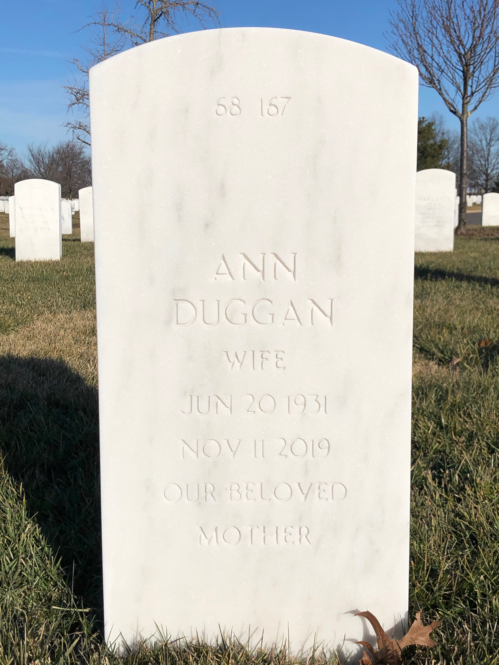 Back of headstone — Donal Duggan