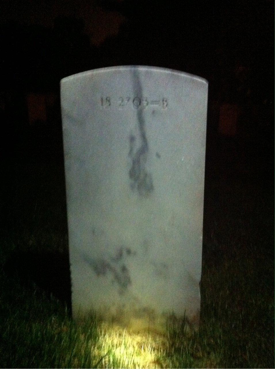 Back of headstone — Laura Moore