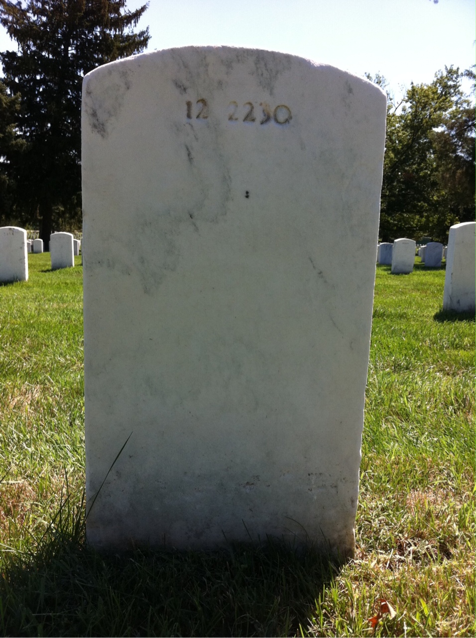 Back of headstone — Harry Melvin