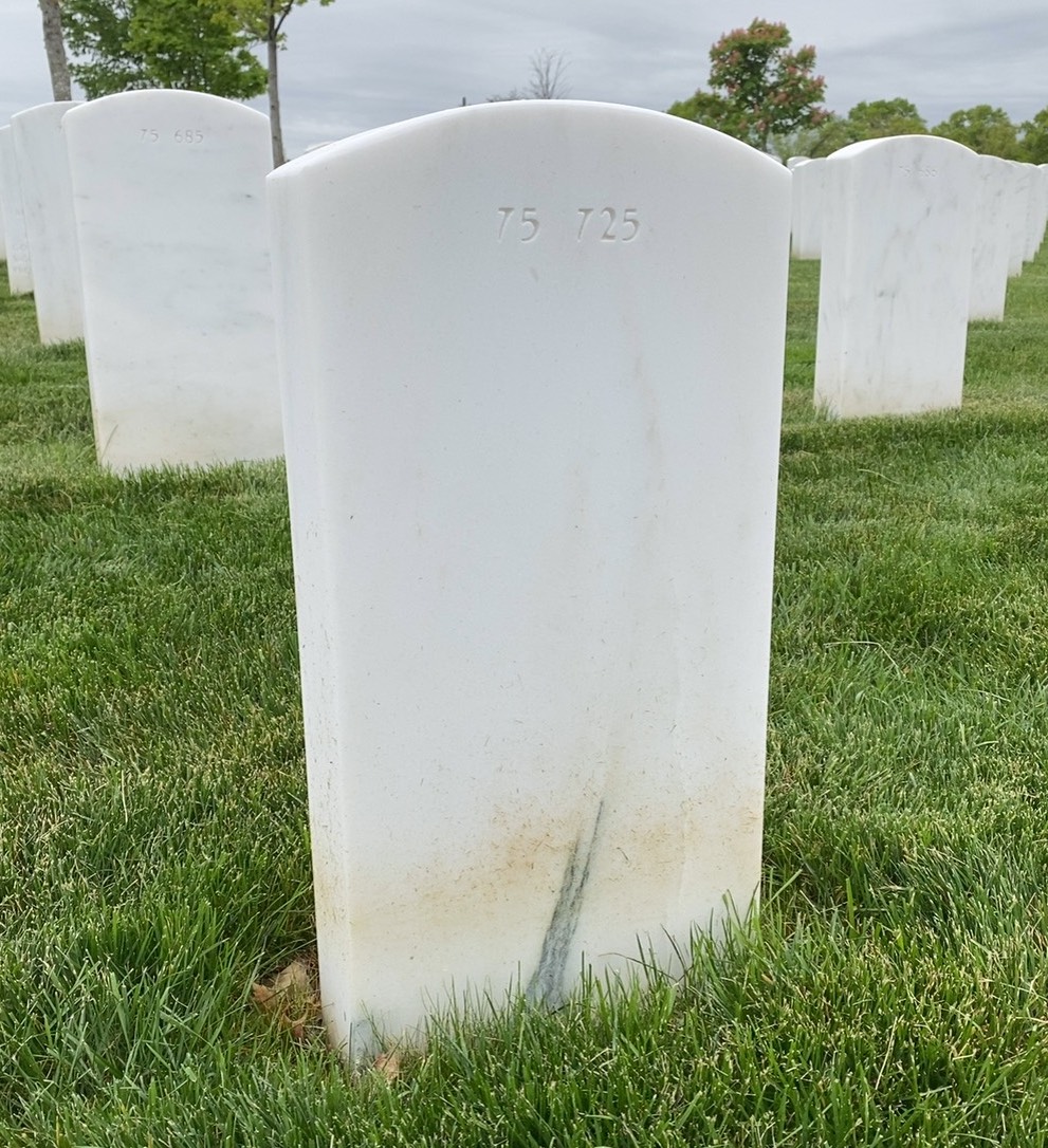 Back of headstone — Warren R Blount