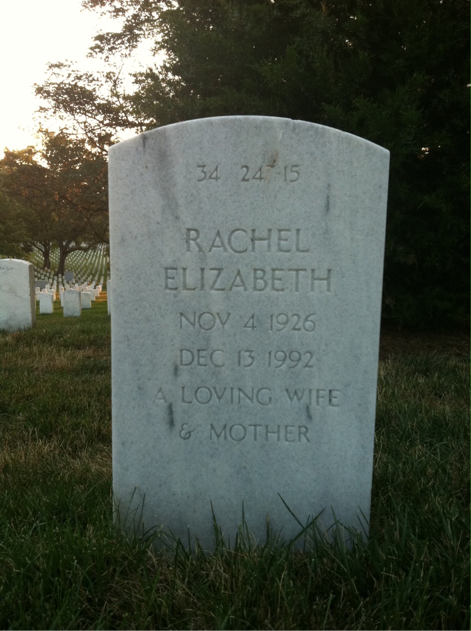 Back of headstone — Benedict F Drago