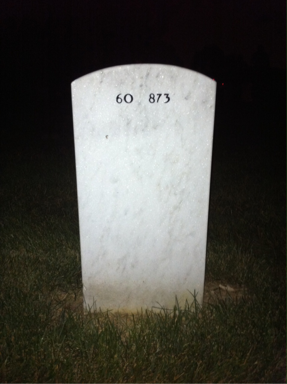 Back of headstone — John Harshman