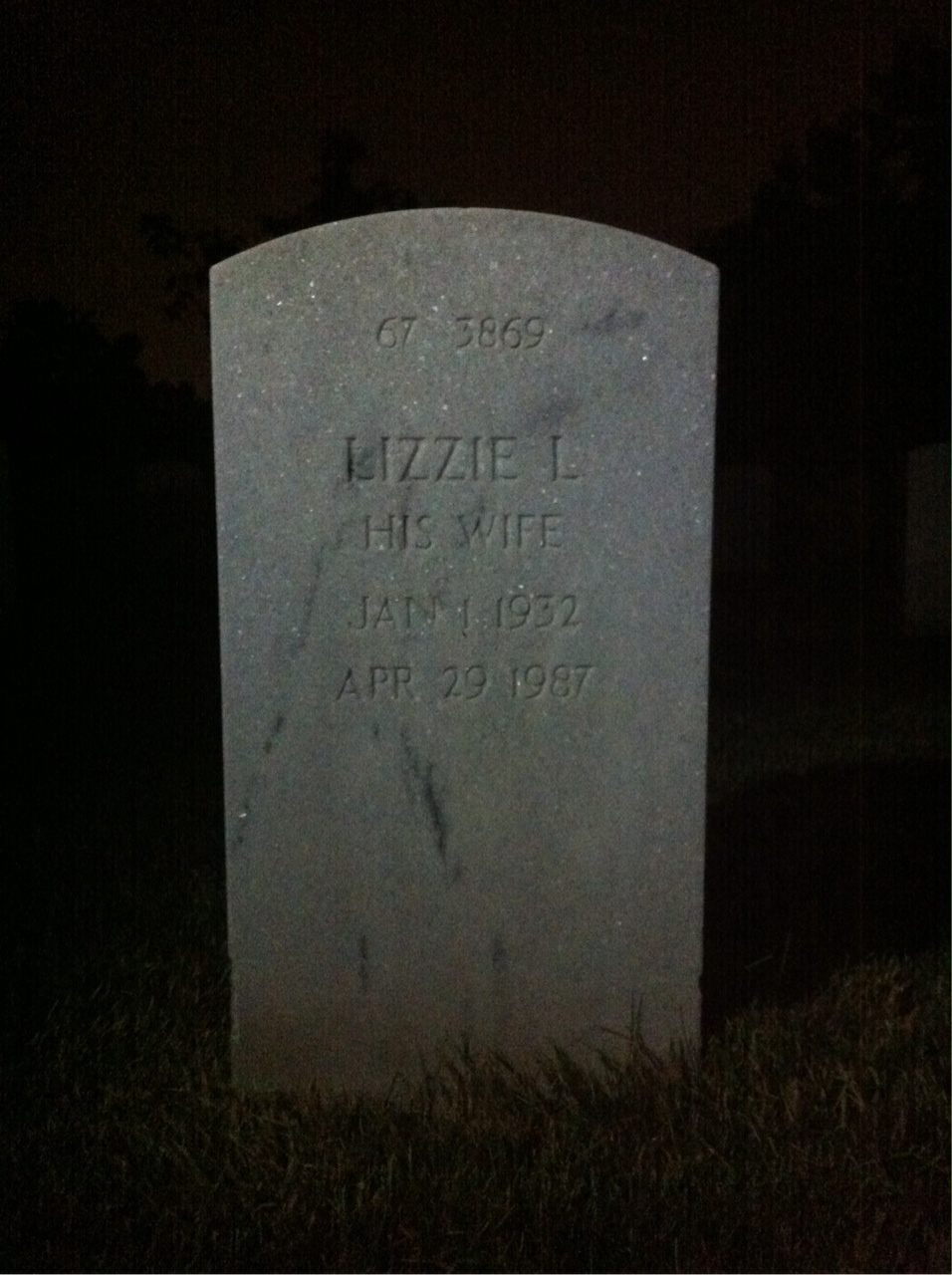 Back of headstone — Charlie Middleton