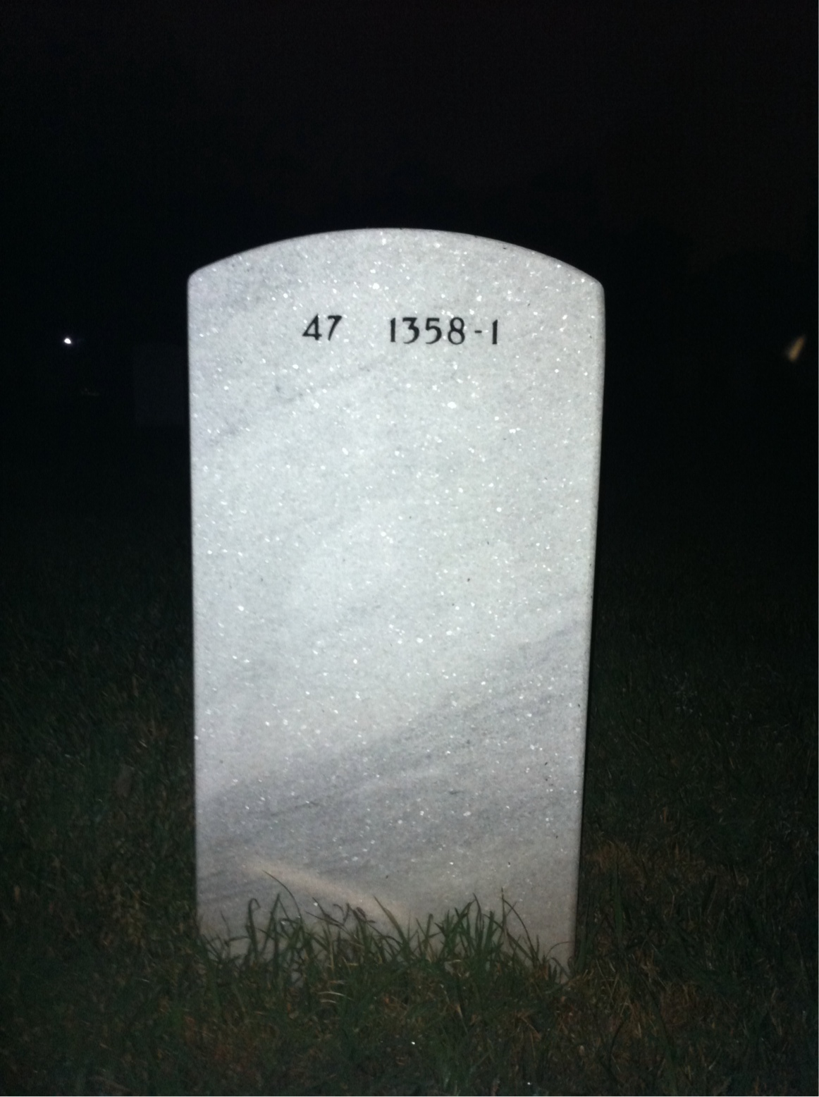Back of headstone — William Harris
