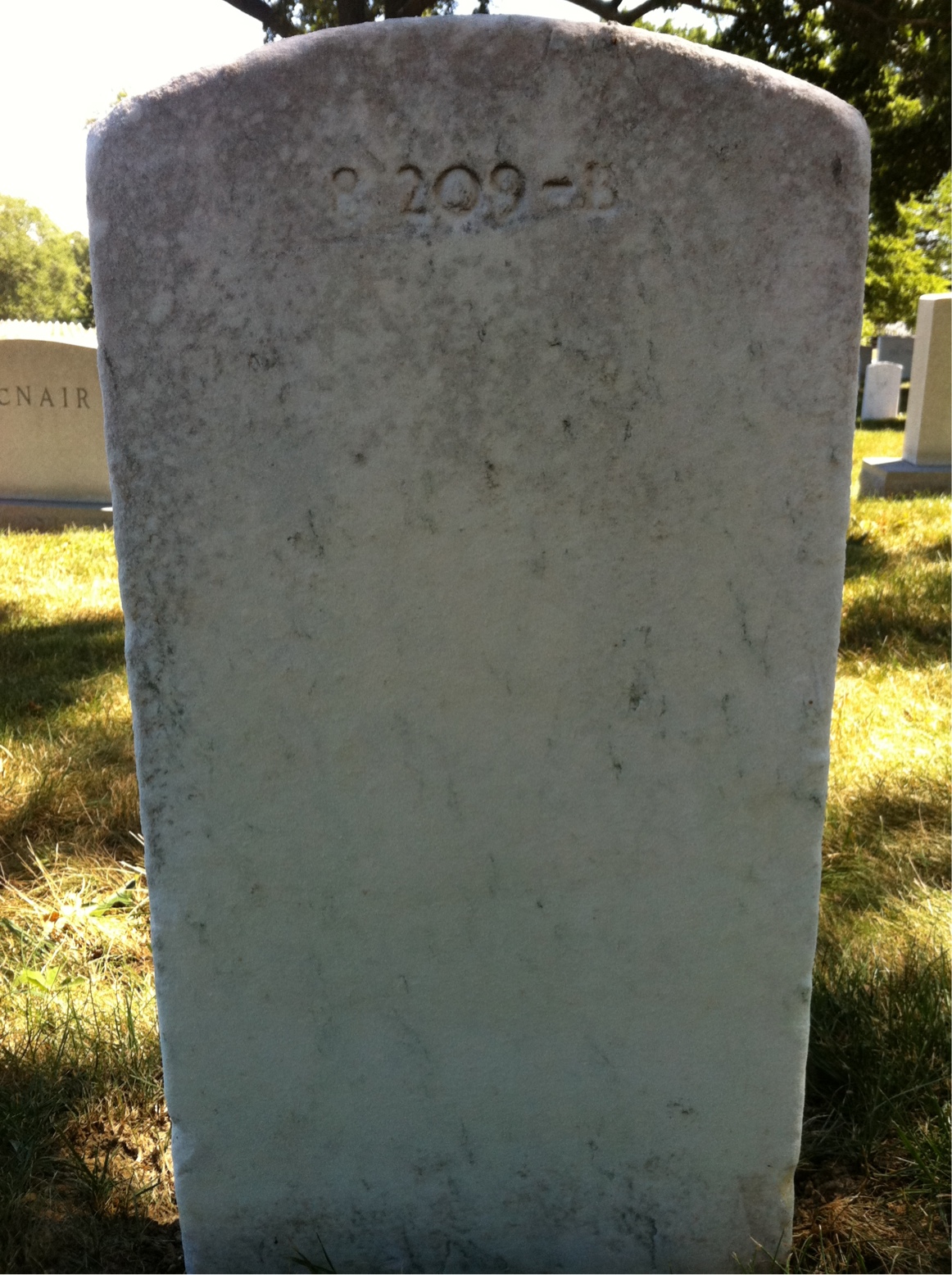 Back of headstone — Arnold Mullins