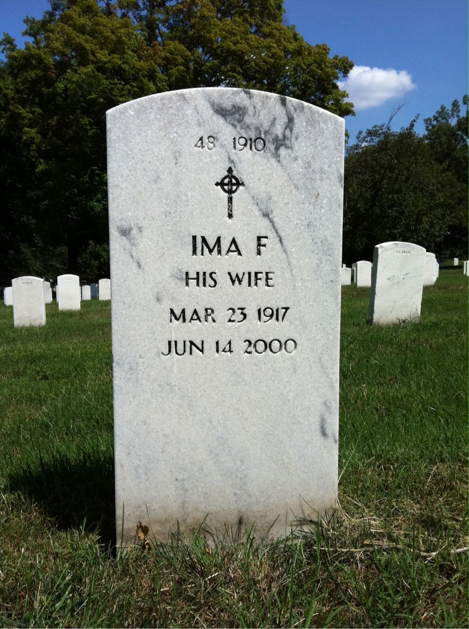 Back of headstone — Julian Smith