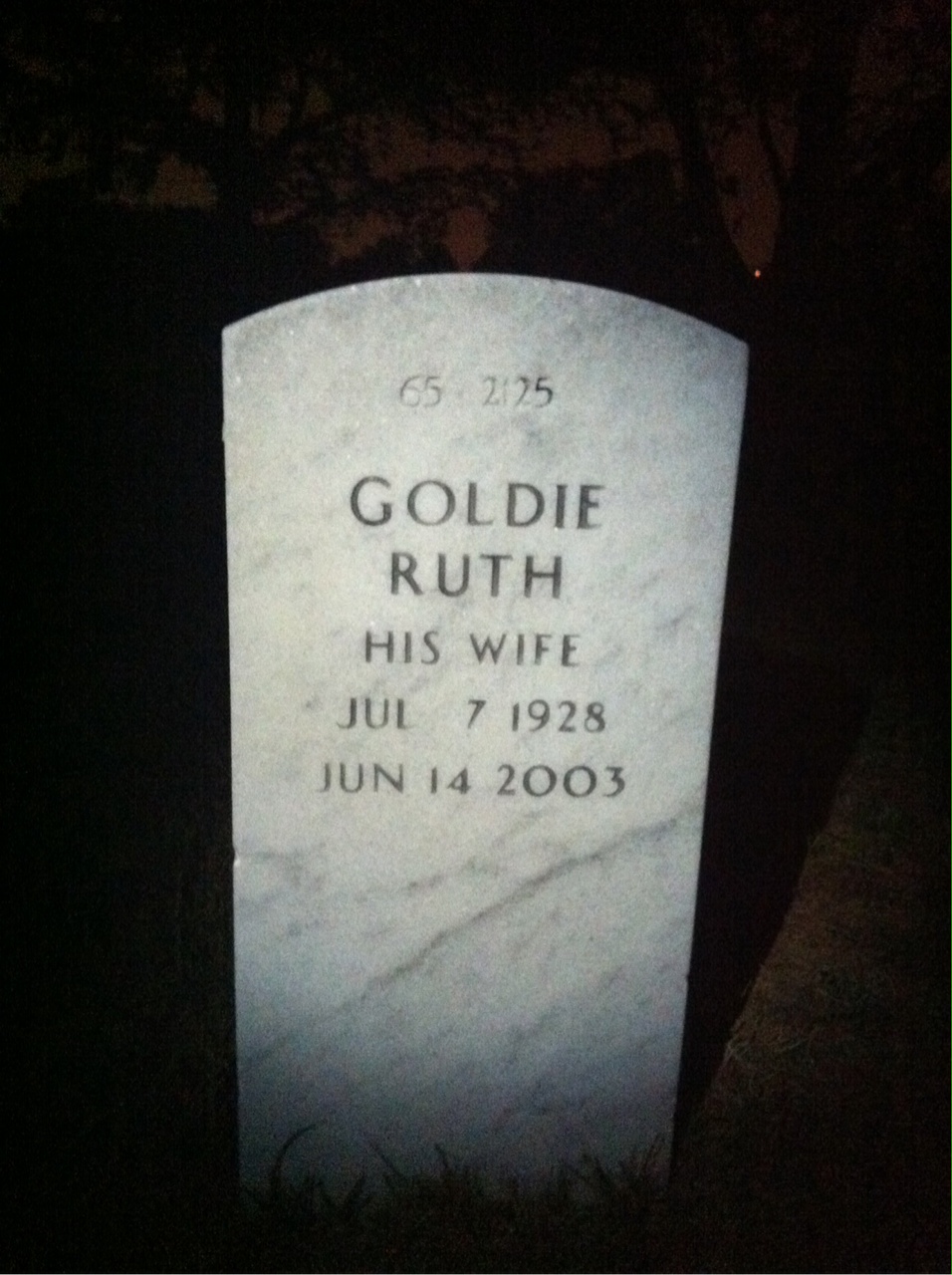 Back of headstone — Thomas Severance