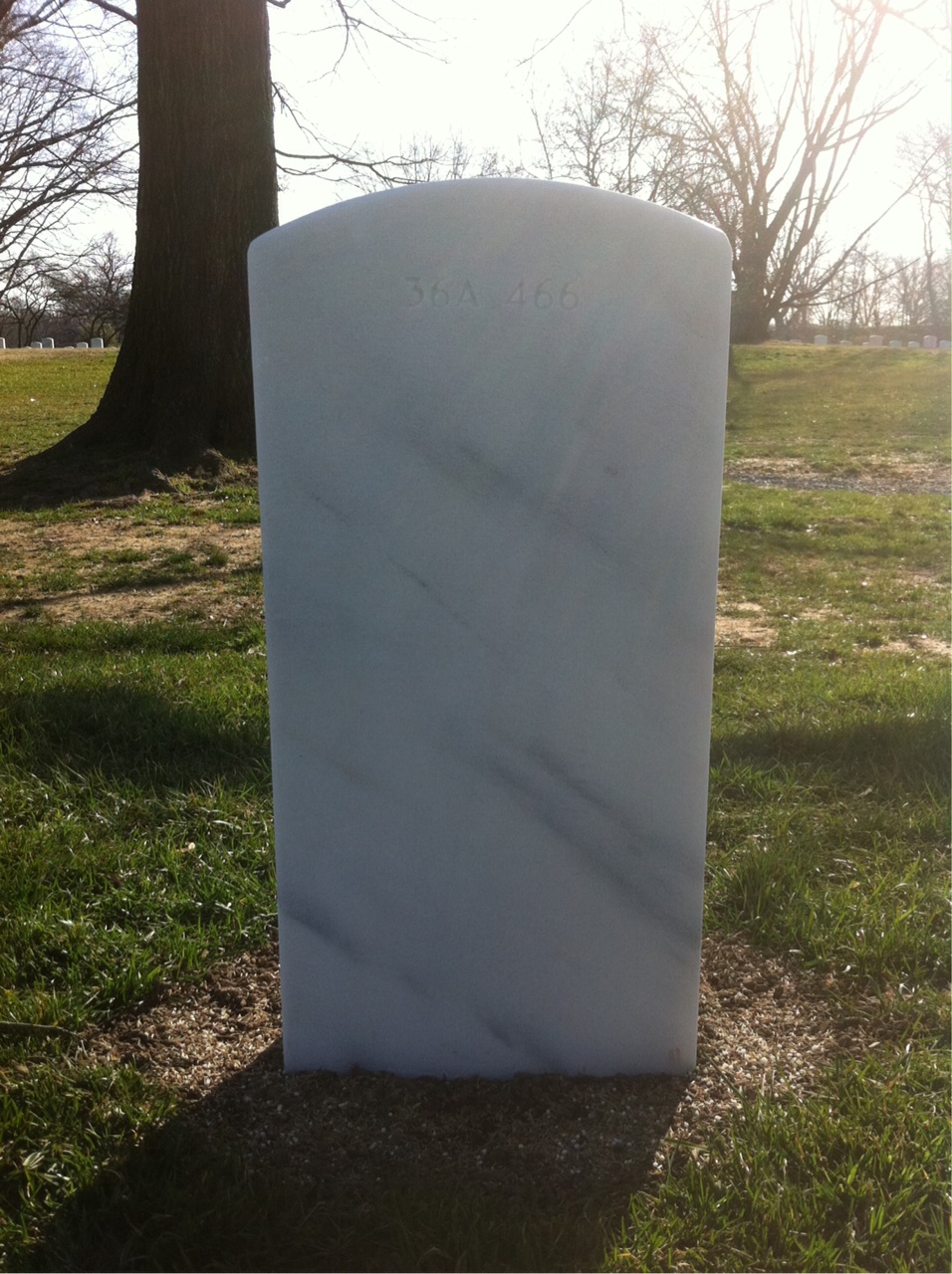 Back of headstone — Walter Augustin