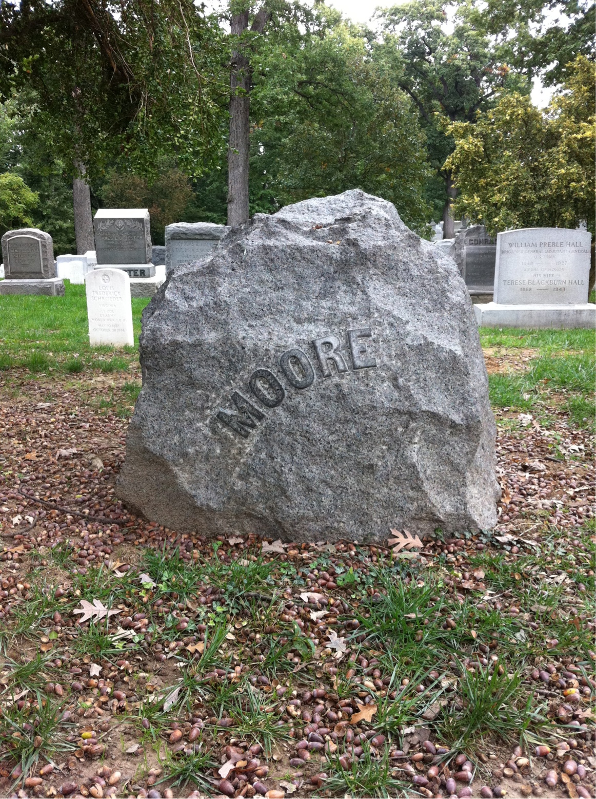 Back of headstone — William Moore
