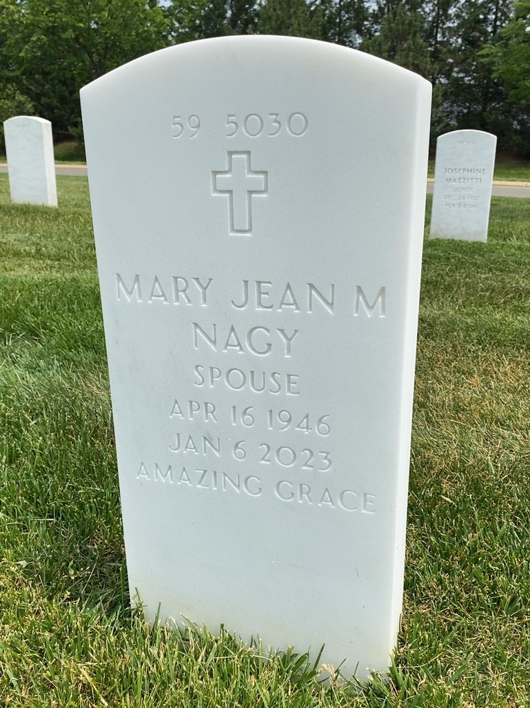 Back of headstone — William Anthony Nagy