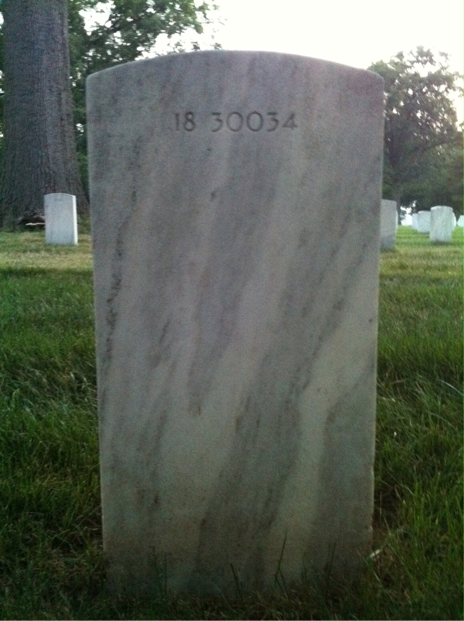 Back of headstone — William Benton