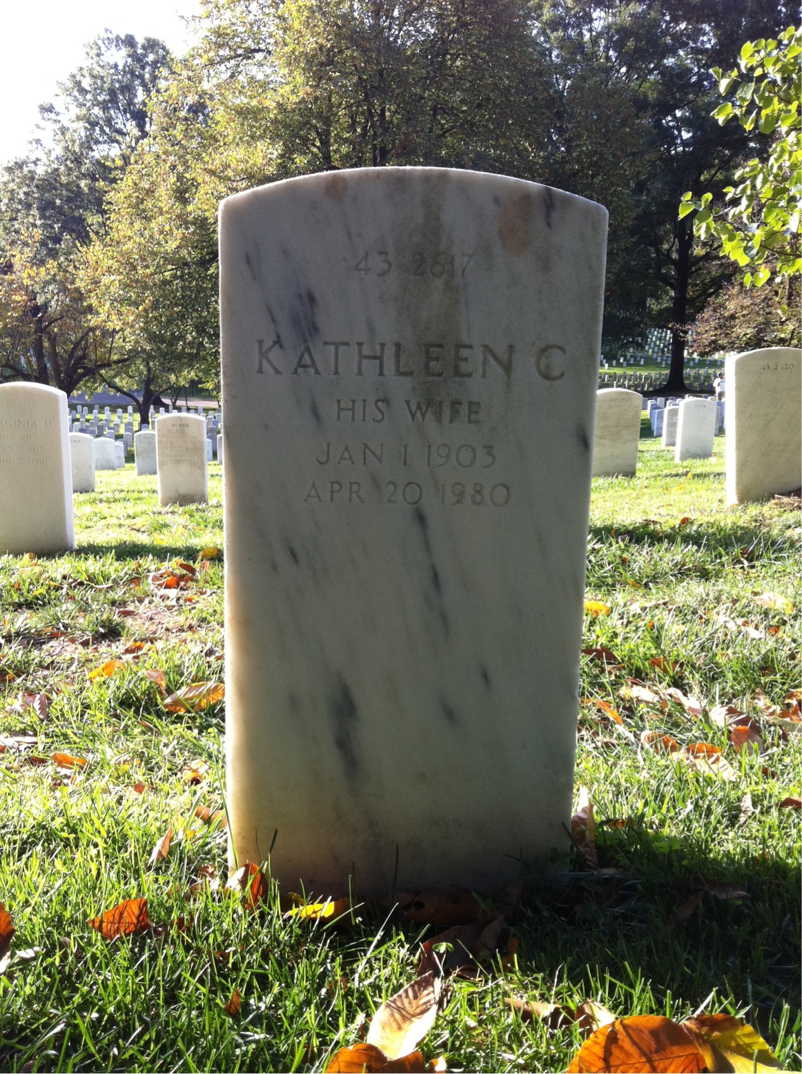 Back of headstone — Gustave Baumann