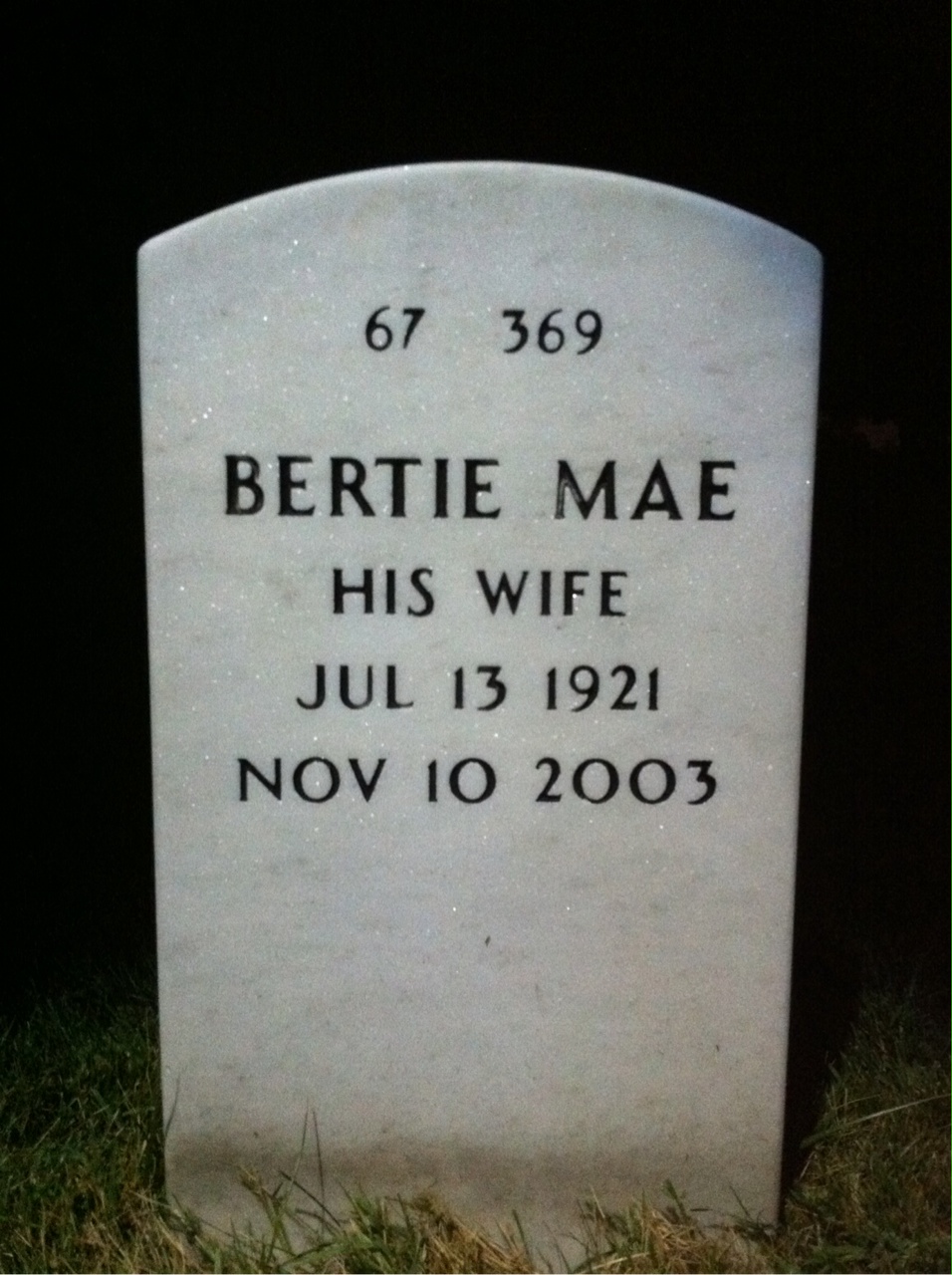 Back of headstone — William Black