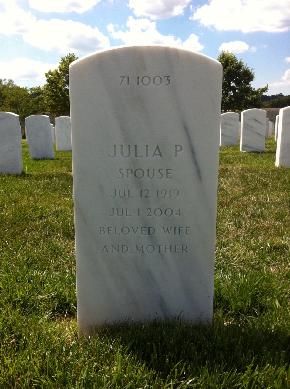 Back of headstone — Harry Beers
