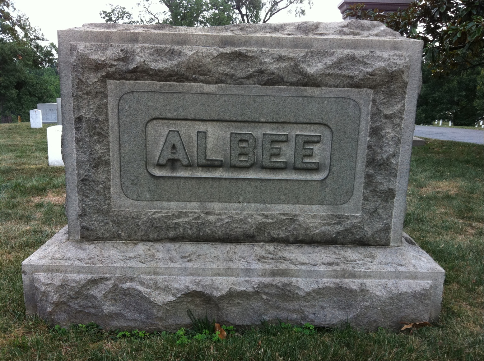 Back of headstone — George Albee