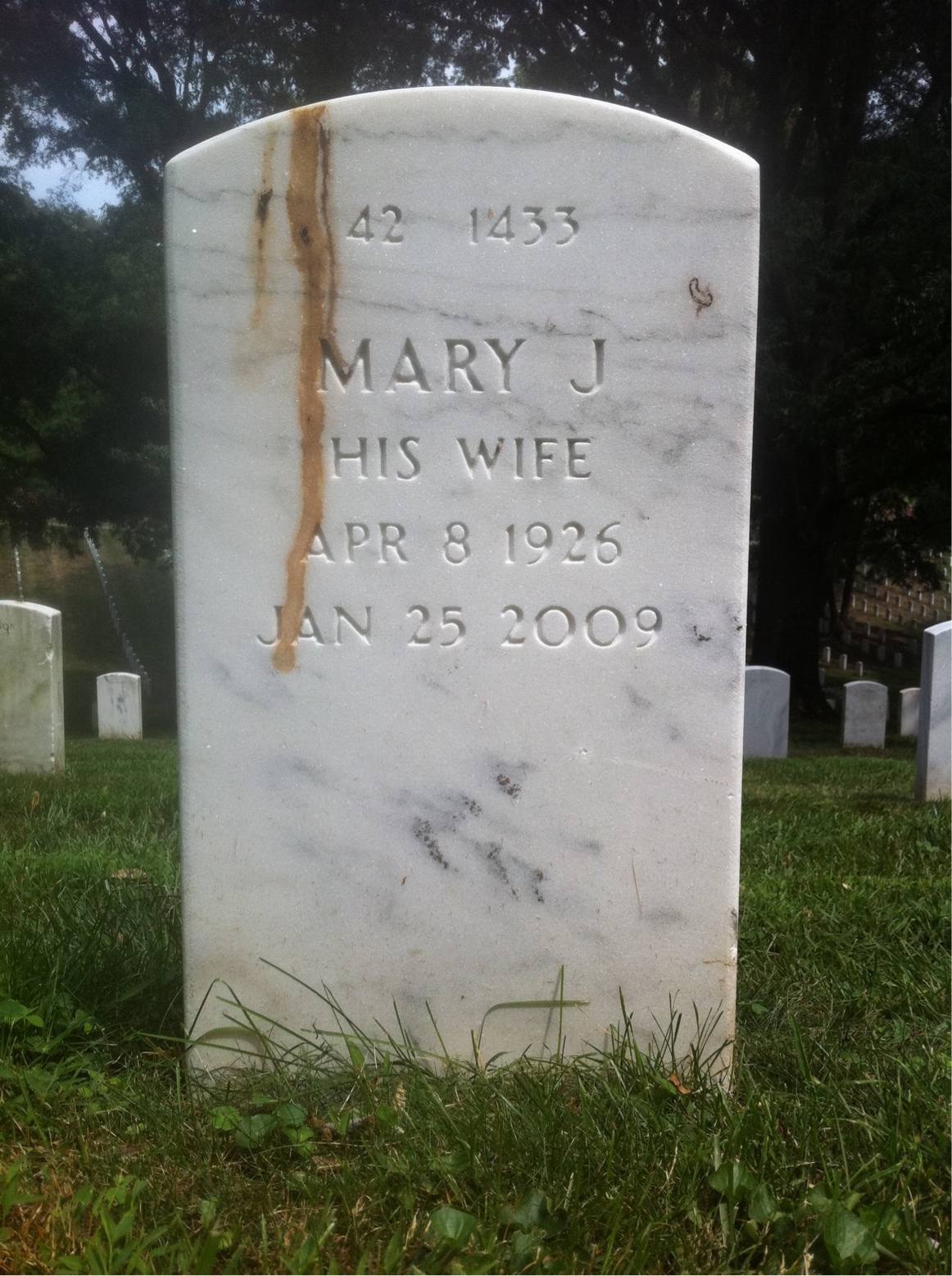 Back of headstone — James Oates