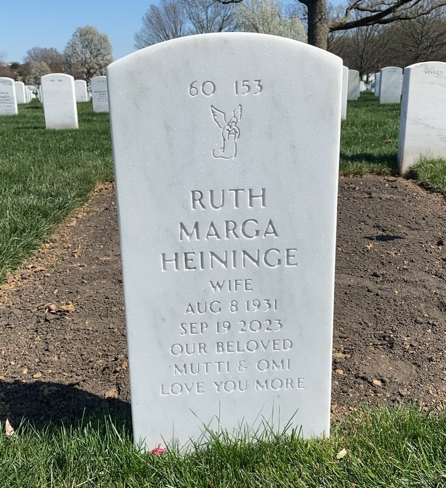 Back of headstone — James Heininge