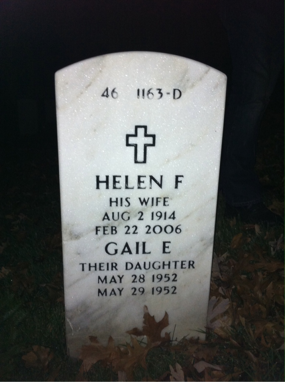 Back of headstone — Glenn Gibson